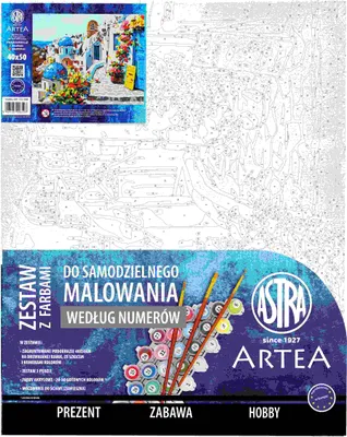 Zdjęcie produktu dla Malowanie po numerach Magiczne Santorini 40 x 50 cm