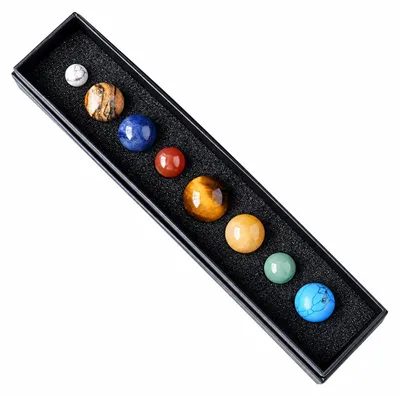 Productafbeelding van INF Zonnestelsel Kristallen Bal Set - Acht Planeten in Elegante Geschenkdoos