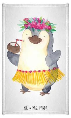 Produktbild von Mr. & Mrs. Panda Handtuch Pinguin Kokosnuss - Weiß - Geschenk, Urlaub, Klein, Aloha, baumwolle, Frotteetuch, Hawaii, Erholt, Frotteehandtuch, Kleines