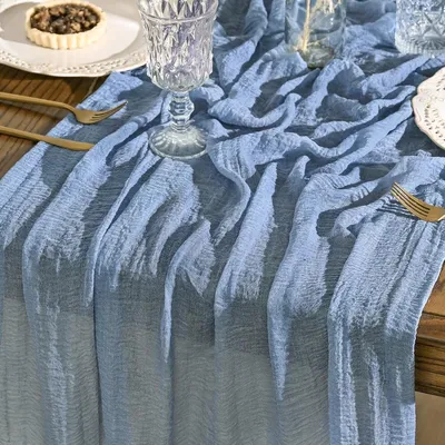 Obrázek produktu pro Ubrus na stůl - Bavlněný - Modrý - 80 x 300 cm