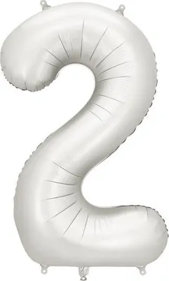 Immagine prodotto di Palloncino in foil numero "2", 86 cm, argento