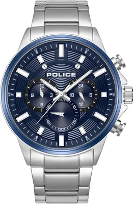 Obrázok produktu pre Pánske hodinky POLICE, quartzové, strieborné/modré, univerzálna veľkosť, 47 mm, PEWJK2195140M