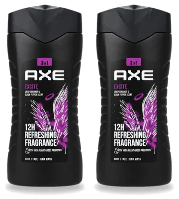 Image de 2 gels douche Axe Excite - 250 ml - Pack avantage - 2 pièces