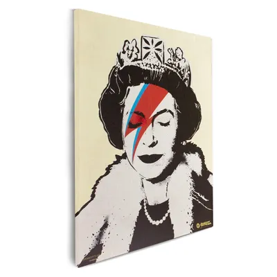Produktbild von Banksy Graffiti Leinwandbild – Offiziell lizenziert – Für Wohnzimmer, Schlafzimmer & Büro – Motiv: Lizzie Stardust – Größe: Large (64 x 90 cm)