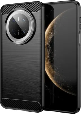 Produktbild von Hülle für Huawei Mate 70 Carbon-Faser Weich TPU Silikon Stoßfest Handyhülle Schwarz