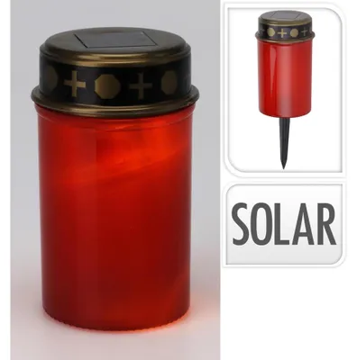 Produktbild von Solar-Taschenlampe Laterne angetrieben rot 20 cm
