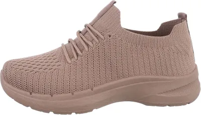 Produktbild von Ital-Design Damen Freizeitschuhe  Textiloptik Sneakers Low 85878566 Hellbraun Gr.  36