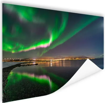Produktbild von MuchoWow® Poster Nordlichter - Nacht - Rosa 180x120 cm - Fotoplakat