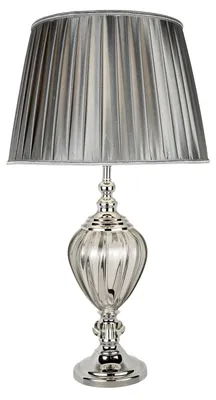 Zdjęcie produktu dla Lampa biurkowa Greyson stal chrom przezroczyste szkło 1 światło E27