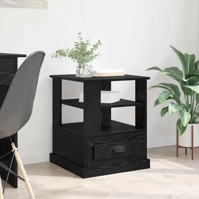 Produktbild von "2026 Aktion"Nachttisch Schwarz Eichen-Optik 50x50x60cm Holzwerkstoff DE252723 - Konsolentische