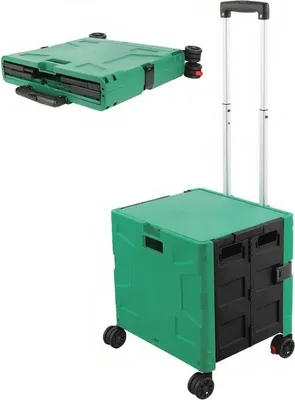 Produktbild von Famanu Einkaufstrolley mit 4 Rädern - Tragbarer Einkaufswagen mit teleskopischem Griff