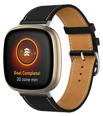 Produktbild von By Qubix passend für Fitbit Versa 3/4 & Sense 1/2 Lederarmband - Schwarz