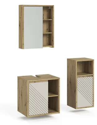 Zdjęcie produktu dla Zestaw mebli łazienkowych Vicco Viola Dąb artisan 3 części, Model 61298