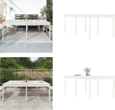 Obrázek produktu pro vidaXL Zahradní stůl bílý 203,5x100x76 cm z masivního borovicového dřeva - Zahradní stůl - Zahradní stoly - Venkovní stůl - Stůl na terasu