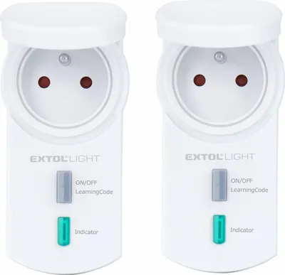 Produktbild von Extol Light Funksteckdosen 2er Set 43803 für Außenbereich Norm IP44, max 3680 Watt, LED Kontrolllicht, ohne Fernsteuerung, W, 230 V, Weiss