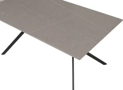 Produktbild von Esszimmertisch MCW-O58, Esstisch Sinterstein Metall, Marmor-Optik 160cm  grau