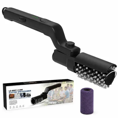 Obrázek produktu pro Elektrický rotační kartáč na gril s nastavitelným úhlem, 2600 mAh akumulátor – BBQBRUSH