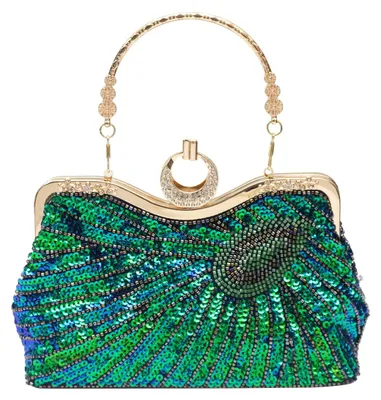 Productafbeelding van CORIOS Damen avondtasje, glinsterend, versierd met pailletten, handtas, luxe, met parels, clutch