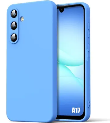 Image de Coque pour Samsung Galaxy A17 4G/5G, Silicone Liquide Protection Slim Légère Anti-Rayures - Bleu