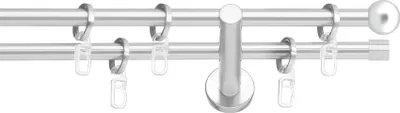 Produktbild von SN Deco - Innenlaufgarnitur Bozen, 16 mm, 2-Lauf, chrom-matt, 160 cm