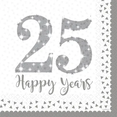 Produktbild von "Silver Anniversaries" | 16 Servietten 33x33cm
