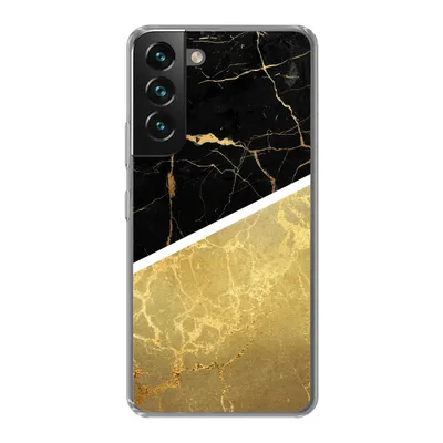 Produktbild von MuchoWow® Handyhülle Schutzhülle Hülle für Samsung Galaxy S22 Plus Marmor - Schwarz - Gold Silikon Softcase Handy Hülle - Schutzabdeckung