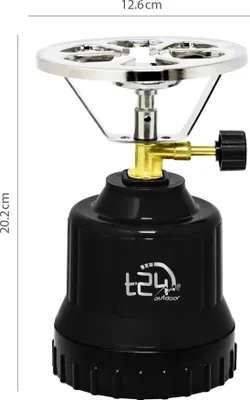Produktbild von T24 Campingkocher EPK-190 Gaskocher ECO mit Kunststoff Körper Schwarz ohne Gaskartusche