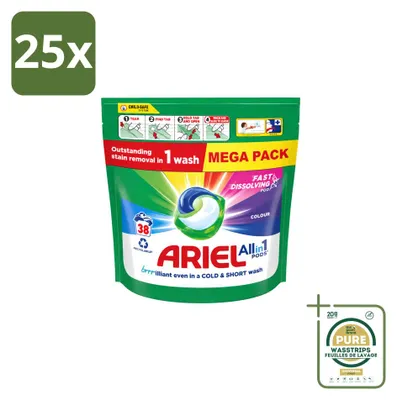 Produktbild von 25 x Ariel All-in-1 Pods Color - Waschmittel für Buntwäsche - Vorratspackung - 25 Stücke