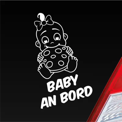 Produktbild von Auto Aufkleber Baby an Bord on Tour Lustig 17x28 cm Weiss Matt Sticker Heckscheibenaufkleber