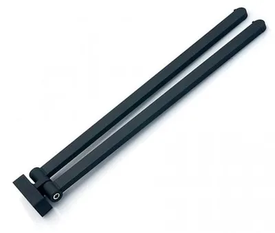 Image de Porte-serviettes noir à deux bras, 42 cm, pivotant