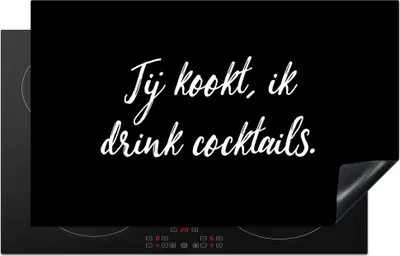Produktbild von KitchenYeah© Herdabdeckplatte Du kochst, ich trinke Cocktails - Zitate - Sprichwörter - Cocktail - Getränke , 83x51cm, Küche Deko, Glaskeramikkochfeld Herdabdeckung, Abdeckplatte fùr Kochfeld