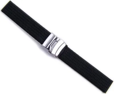 Produktbild von Minott Rubber Sport Uhrenarmband Silikon schwarz Wasserfest 20977S, Stegbreite:20mm