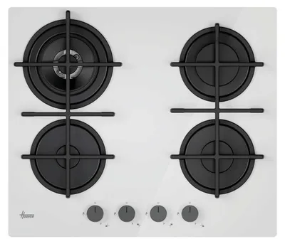 Immagine prodotto di Hoover H-HOB 300 GAS HVG6BR4C3W, bianco, da incasso, 60 cm, piano cottura a gas, vetro temperato, 4 zone