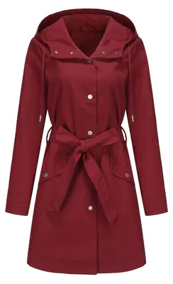 Produktbild von Übergangsjacke, leicht – Damenjacke mit Kapuze – Wasserdichte Regenjacke – Kordelzug in der Taille – Praktische Taschen – Perfekt für Frühling/Herbst