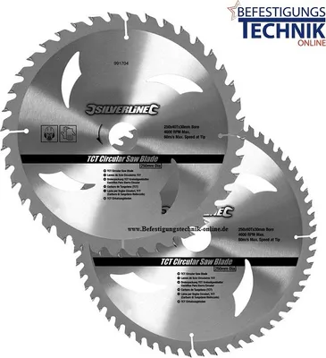 Zdjęcie produktu dla Zestaw 2 tarcz pilarskich Ø250 x 30 mm do zastosowań uniwersalnych