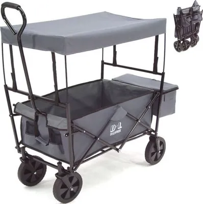 Produktbild von faltbarer Bollerwagen Strandwagen Gerätewagen Kinderwagen Handwagen 56601 grau