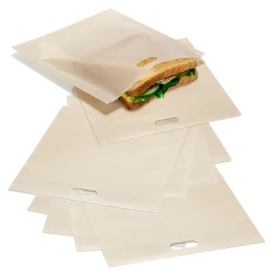 Produktbild von COM-FOUR® 10x Toastbeutel aus Teflon, wiederverwendbare Antihaft-Toasttüten, Toasttaschen für Käsetoasts im Toaster, Toastofen und Sandwichtoaster - pflegeleicht, hitzebeständig