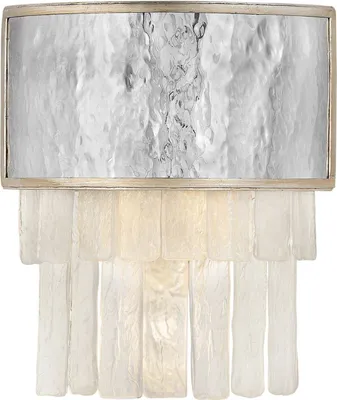 Produktbild von Wandleuchte E14 H: 35,6 cm Kristall in Creme-Gold Edelstahl 2-flammig Modern Wandlampe