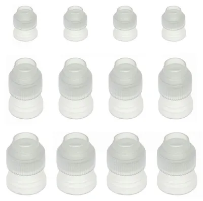 Immagine prodotto di Adattatori per sacchetti da pasticceria, 12 pezzi, plastica, taglie S/M/L