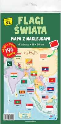 Obrázok produktu pre Flagi świata Mapa z naklejkami