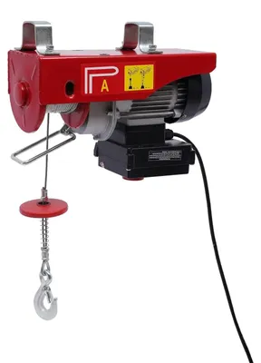 Produktbild von Elektrische Seilwinde - Elektrohebezug - 200 kg Tragkraft - 12 m Hubhöhe - 110 V - Funkfernbedienung - Mit Hebegurten