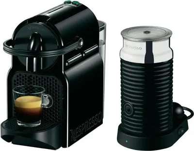 Produktbild von Delonghi EN 80.BAE Inissia+ MILK Black Nespresso Pad/Kapselmaschine, Edelstahl, Milchaufschäumer
