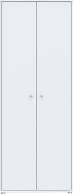 A white two-door wardrobe.