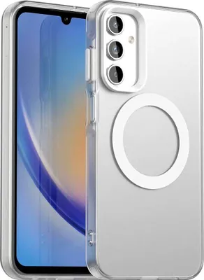 Image de Etui magnétique pour Samsung Galaxy A35 5G, étui antichoc fin, mat et translucide Blanc