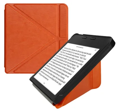 Produktbild von kwmobile Schutzhülle für Kobo Libra 2 Hülle - Kunstleder Case - eReader Klapphülle mit Auto Sleep Funktion - Cover mit Ständer - Orange