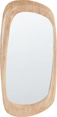 Produktbild von BELIANI Wandspiegel Braun Gummibaumholz 120 x 57 cm Asymmetrische Unregelmäßige Form Wohnaccessoires Wanddekoration Dekospiegel Designerspiegel