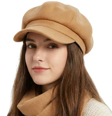Produktbild von Ballonmütze Damen Schirmmütze Barett Achteck Cap Khaki Einheitsgröße