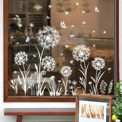 Produktbild von Fensterbilder - Selbstklebend - Dekoration für Glasflächen - Pusteblume Weiß
