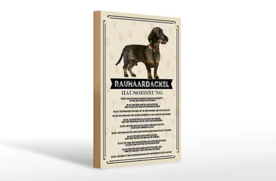 Produktbild von Holzschild Spruch 20x30cm Tiere Rauhaardackel Hausordnung