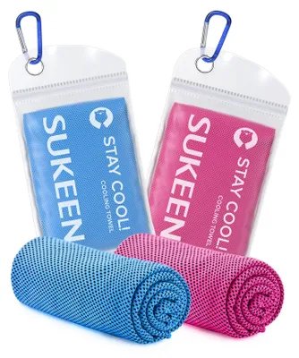 Imagen del producto de Juego de dos toallas refrescantes, de microfibra, de 100 x 30 cm, para deportes